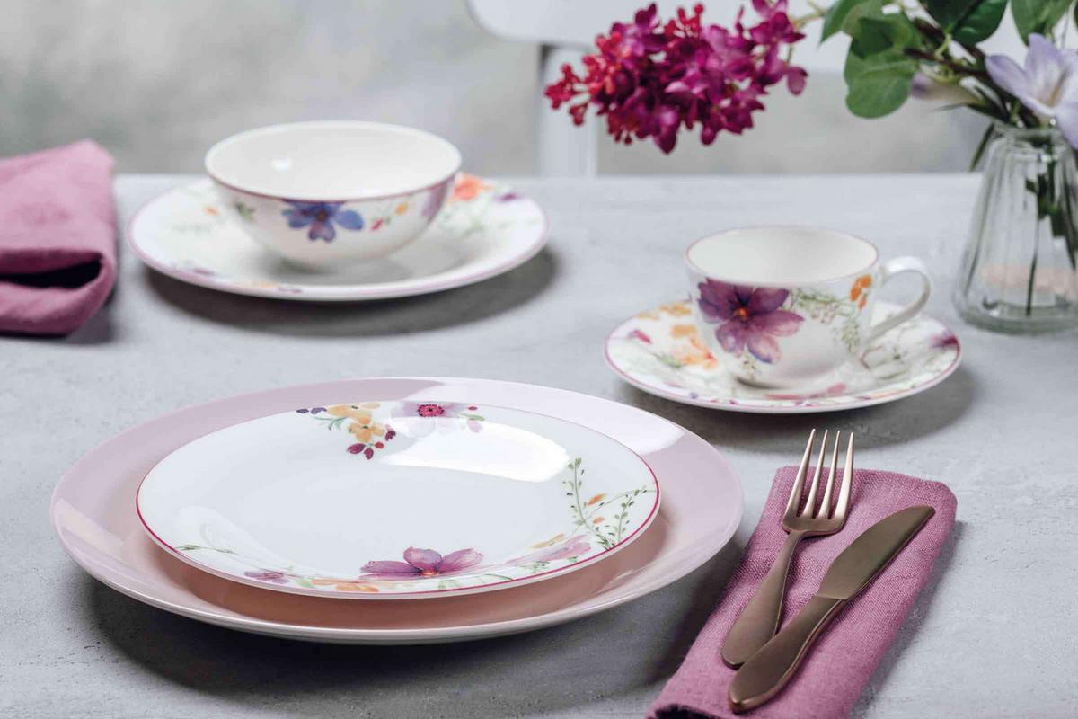 KAFFEETASSE MIT UNTERTASSE Mariefleur Basic bunt 250 ml - Multicolor, Keramik (2/2/2cm) - Villeroy & Boch