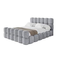 POLSTERBETT mit Bettkasten, Fußteil und Lattenrost, Bett mit Matratze H3/H4 - LEYA-Z 200x200 Hellgrau - Hellgrau, Holzwerkstoff/Textil (200/200cm) - ALTDECOR