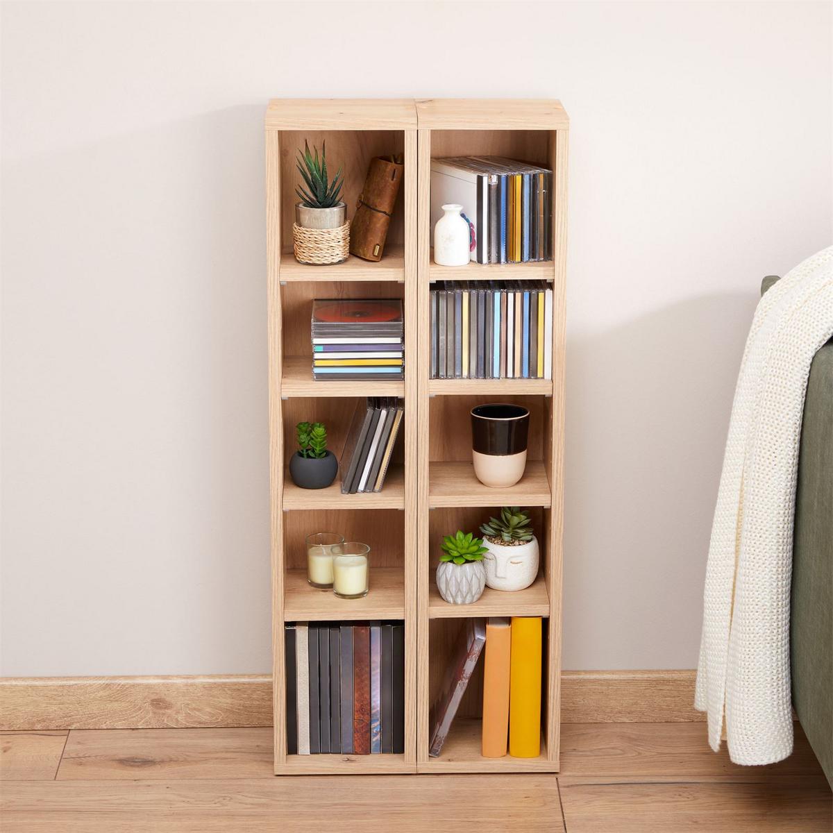 CD/DVD- REGAL CHART Asteiche - Eiche Artisan, Holzwerkstoff (20/186/17cm) - CARO-Möbel