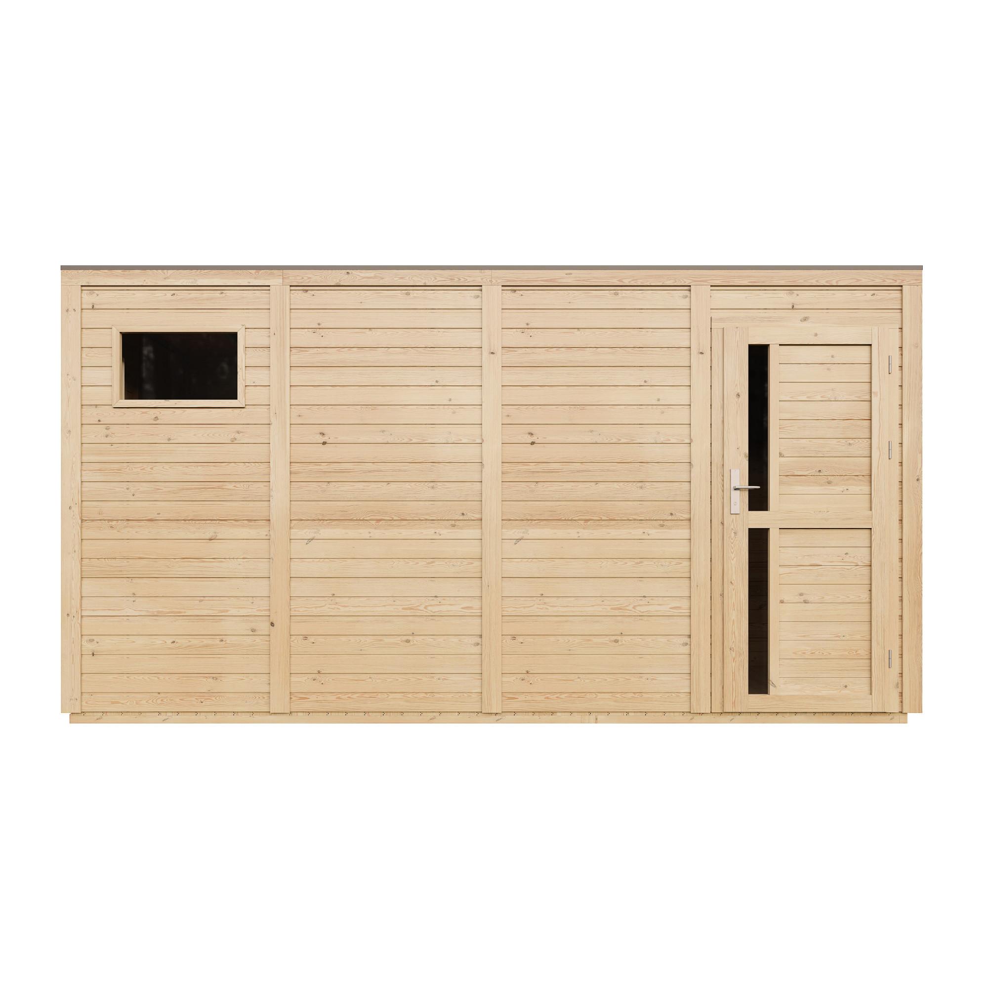 GARTENHAUS Holz 8,16 m² M327F1+M327G - Naturfarben, Holz (404/216/202cm) - Timbela