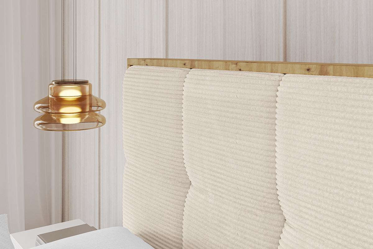 POLSTERBETT mit Bettkasten und Lattenrost, Bett mit Matratze H3/H4 - ENZO7 200x200 - Creme, Holzwerkstoff/Textil (200/200cm) - ALTDECOR