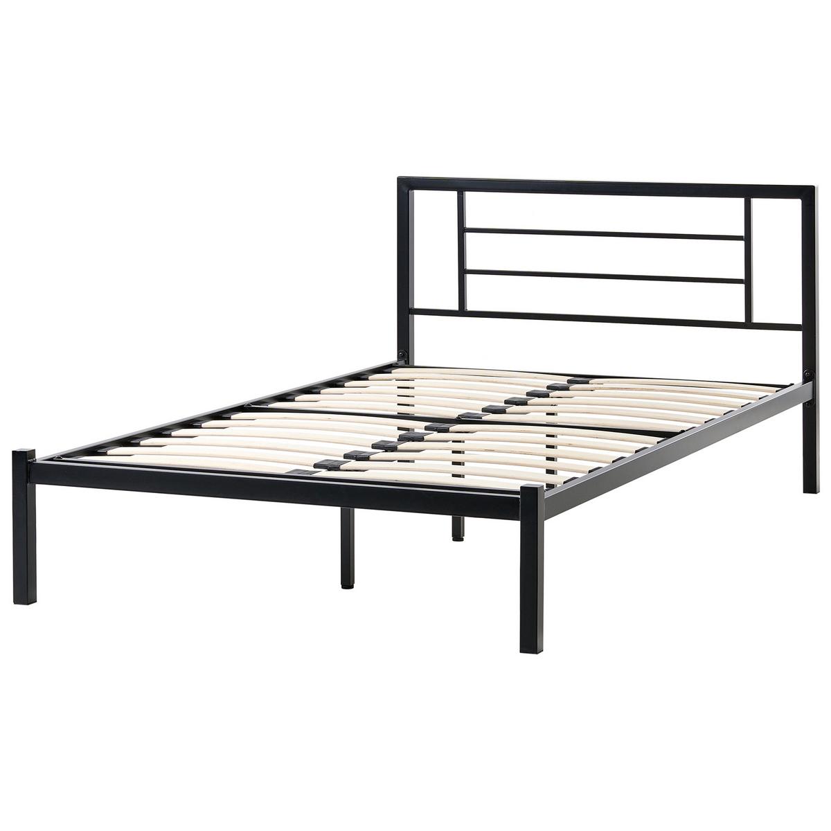 BETT mit Lattenrost 120/200 cm Schwarz Cusset - Schwarz, Metall (120/200cm) - Beliani