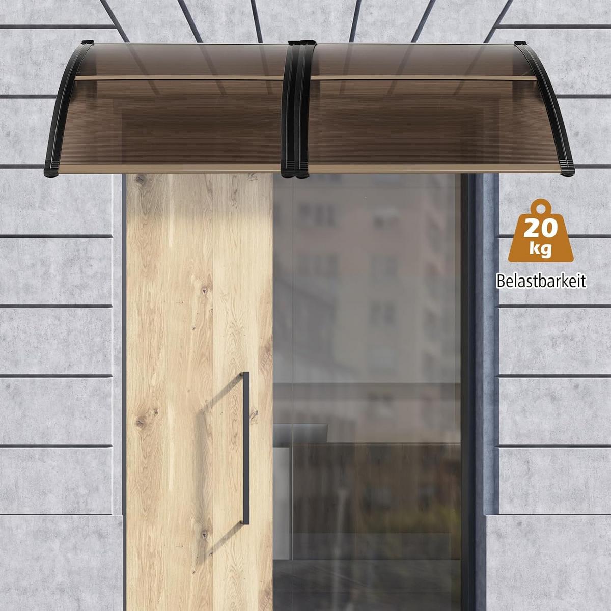 HAUSTÜRVORDACH Kaffee - Braun, Kunststoff (122/28/99cm) - COSTWAY