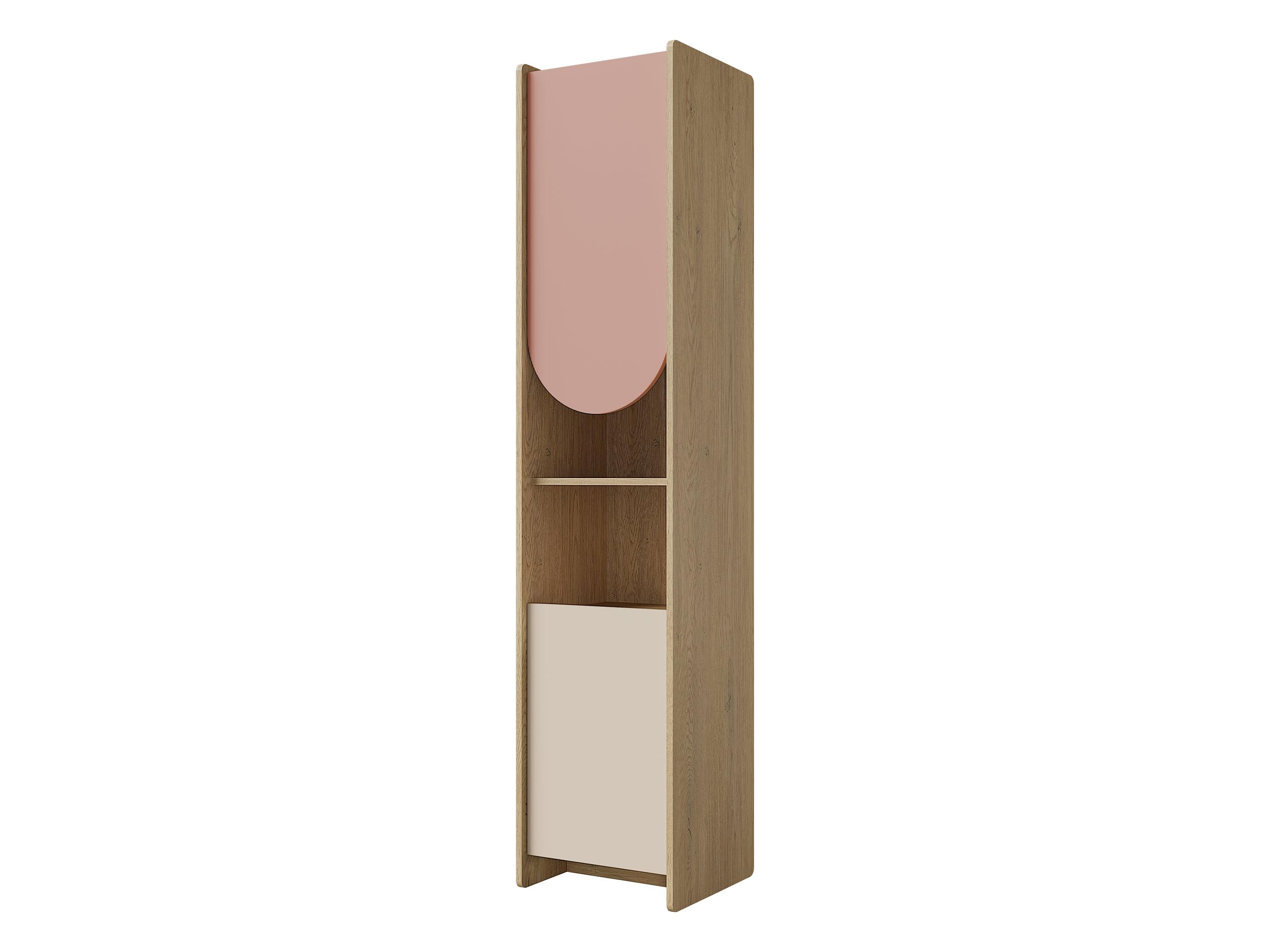 KINDERREGAL Lexi 2D 05 L / P, Seite: Links - Eichefarben/Rosa, Holzwerkstoff (44/198/40cm) - MIRJAN24