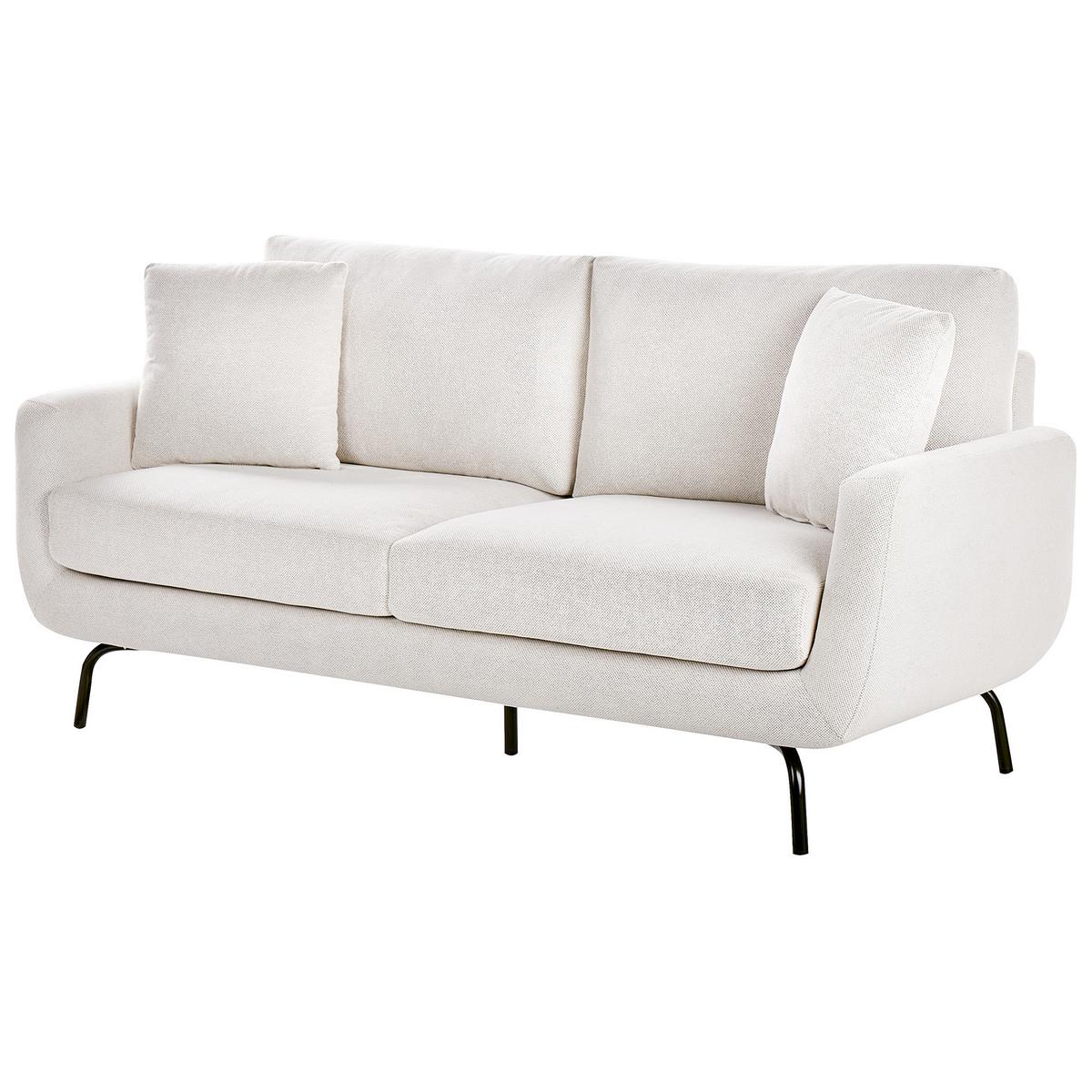 3-SITZER-SOFA Stoff Cremeweiß Vesala - Creme, Textil (185/71/77cm) - Beliani