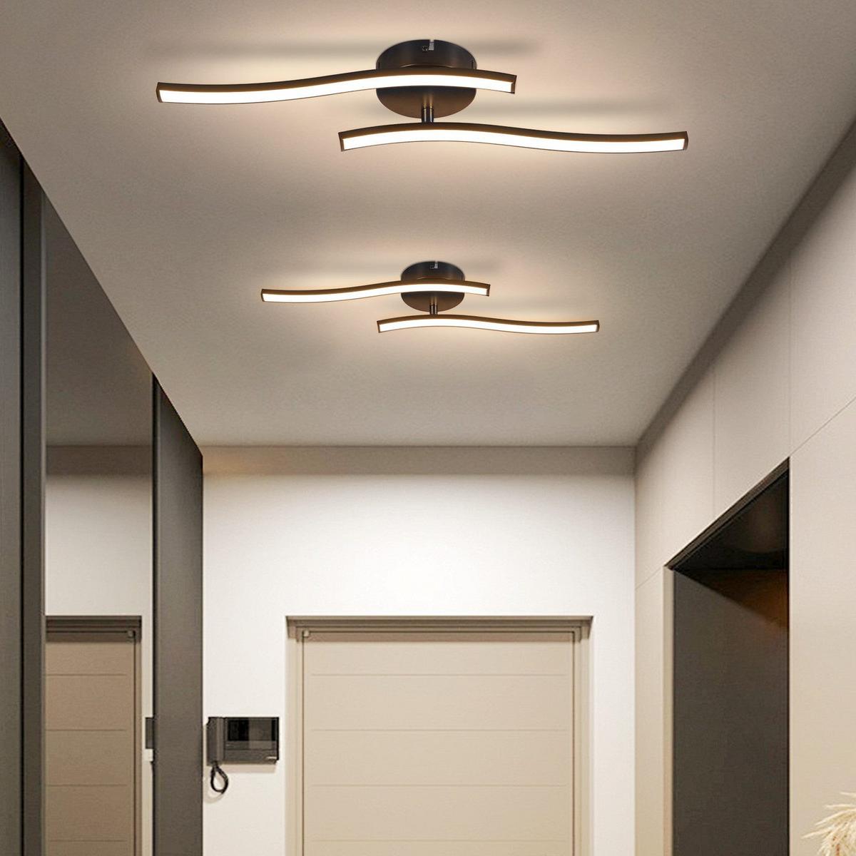 LED-DECKENLEUCHTE Kotz 10/51.5/7.3 cm - Schwarz, Kunststoff (51.5/10/7.3cm) - Nettlife