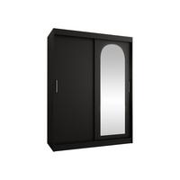 SCHWEBETÜRENSCHRANK Selfie 150 cm mit Schubladen - Silberfarben/Schwarz, Holzwerkstoff/Kunststoff (150/200/62cm) - MIRJAN24