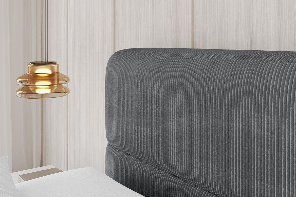 POLSTERBETT mit Bettkasten, Fußteil und Lattenrost, Boxbett ohne Matratze - ENORA-Z 180x200 Dunkelgrau - Anthrazit, Holzwerkstoff/Textil (180/200cm) - ALTDECOR
