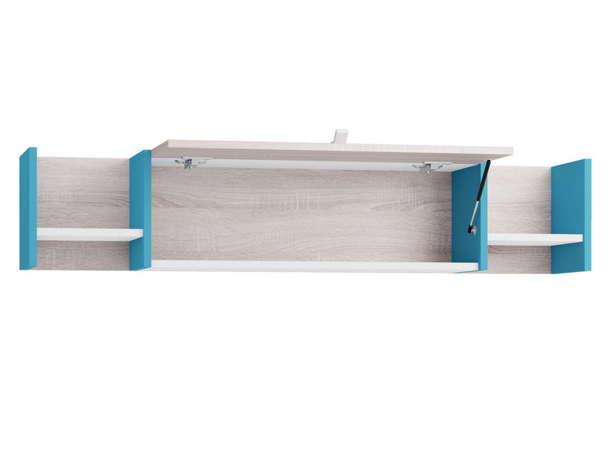 HÄNGESCHRANK Planet 12 - Blau/Eichefarben, Holzwerkstoff (125/25/24cm) - MIRJAN24