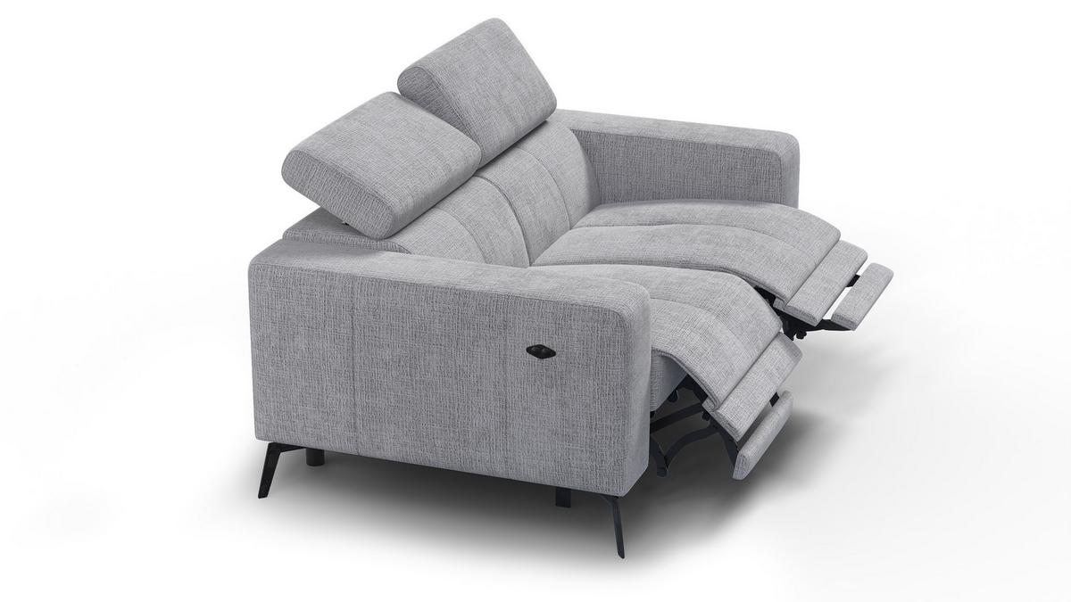 RELAXSOFA MORELLO 2-Sitzer, hellgrau, 2 x Relax Zero Gravity - Hellgrau, Holz/Textil (164/82/103cm) - Wozimo
