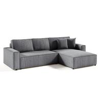ECKSOFA Isaac 4 Sitzplätze Grau - Grau, Holzwerkstoff (294/185cm) - Petits-meubles