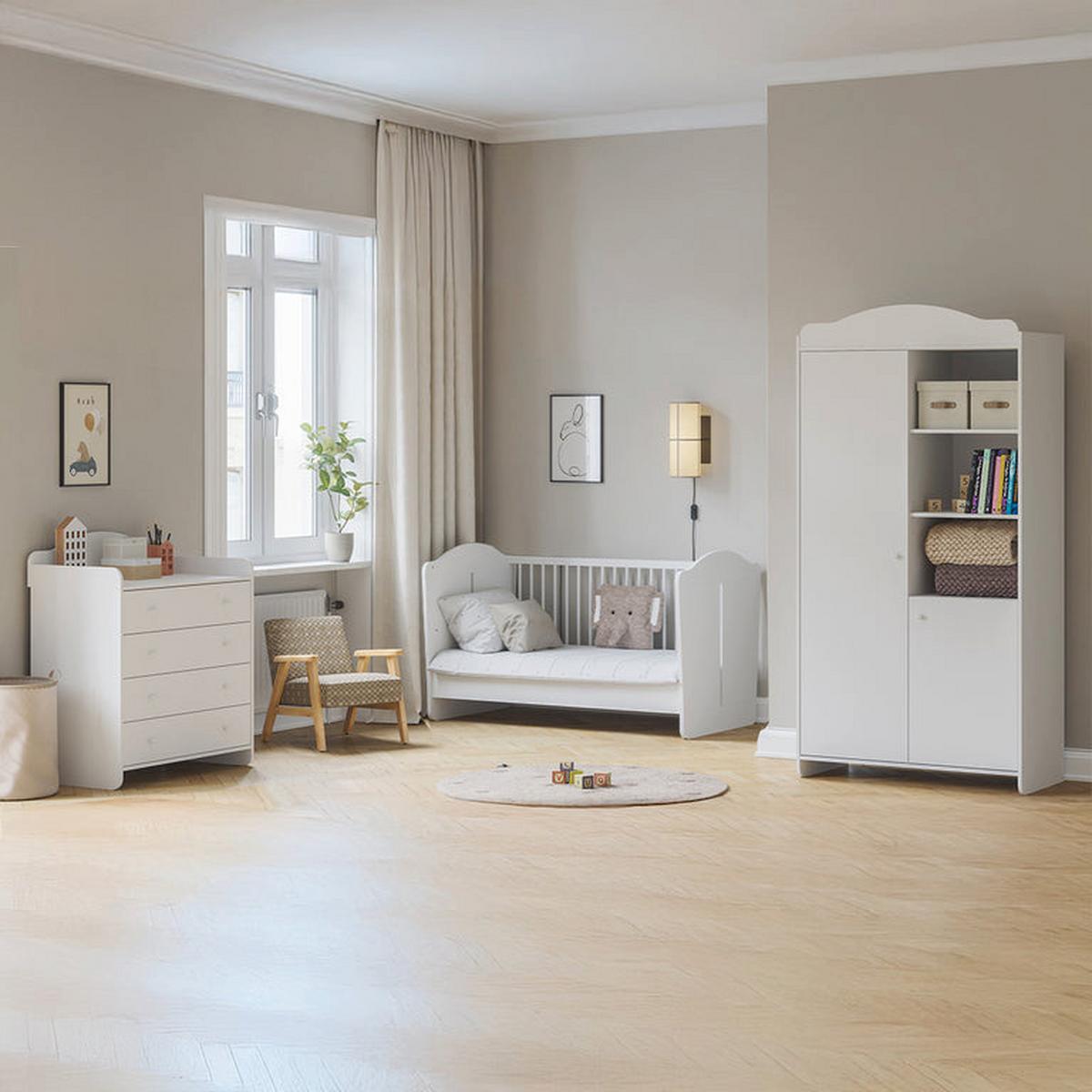 BABYZIMMER 2-teilig Megeve Weiß - Weiß, Holzwerkstoff (144.4/87/86cm) - Petits-meubles