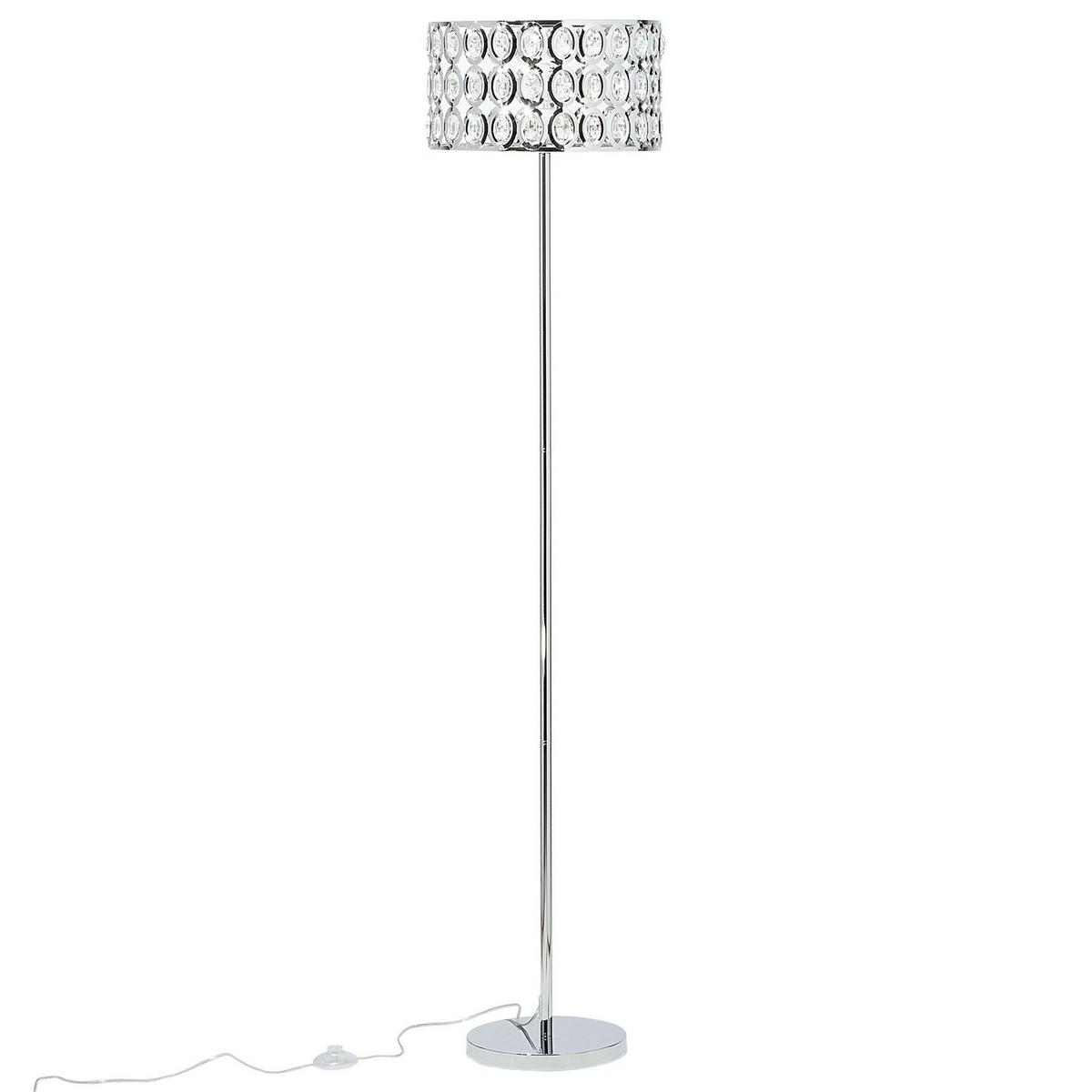 STEHLAMPE Tenna 35/35/160 cm - Silberfarben, Metall (35/35/160cm) - Beliani