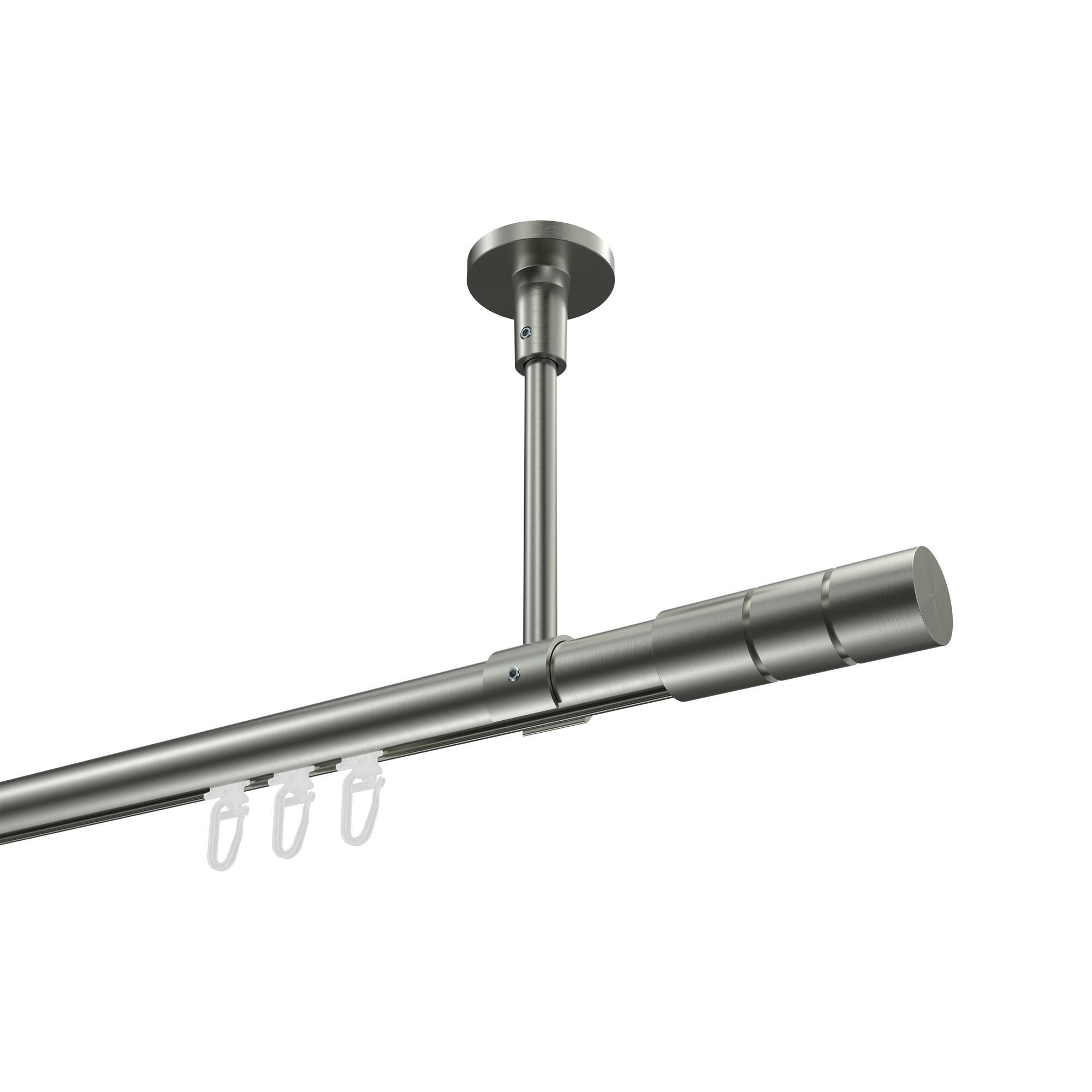 GARDINENSTANGE INNENLAUF Sonette Elanto 280 cm (geteilt in 2 x 140 cm), 1-läufig, 20 mm Ø Edelstahl-Optik - Edelstahlfarben, Metall (280cm) - INTERDECO