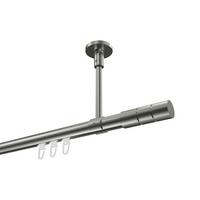 GARDINENSTANGE INNENLAUF Sonette Elanto 280 cm (geteilt in 2 x 140 cm), 1-läufig, 20 mm Ø Edelstahl-Optik - Edelstahlfarben, Metall (280cm) - INTERDECO