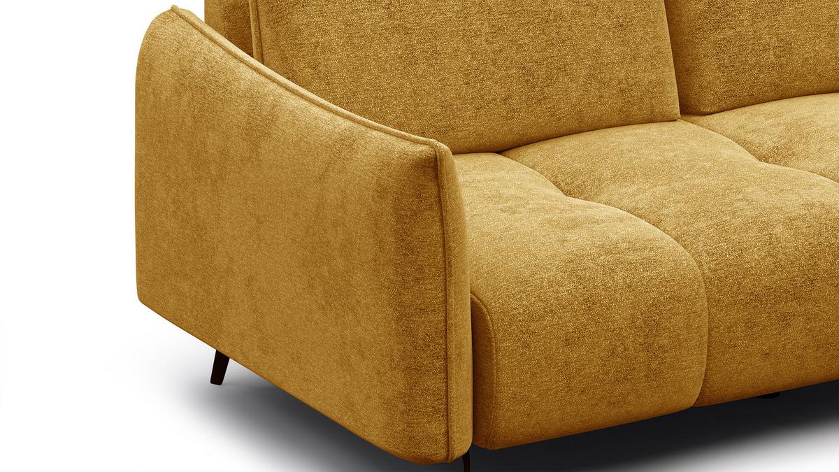 SOFA AERA 2,5-Sitzer, gelb - Gelb/Schwarz, Holz/Textil (187/89/96cm) - Wozimo