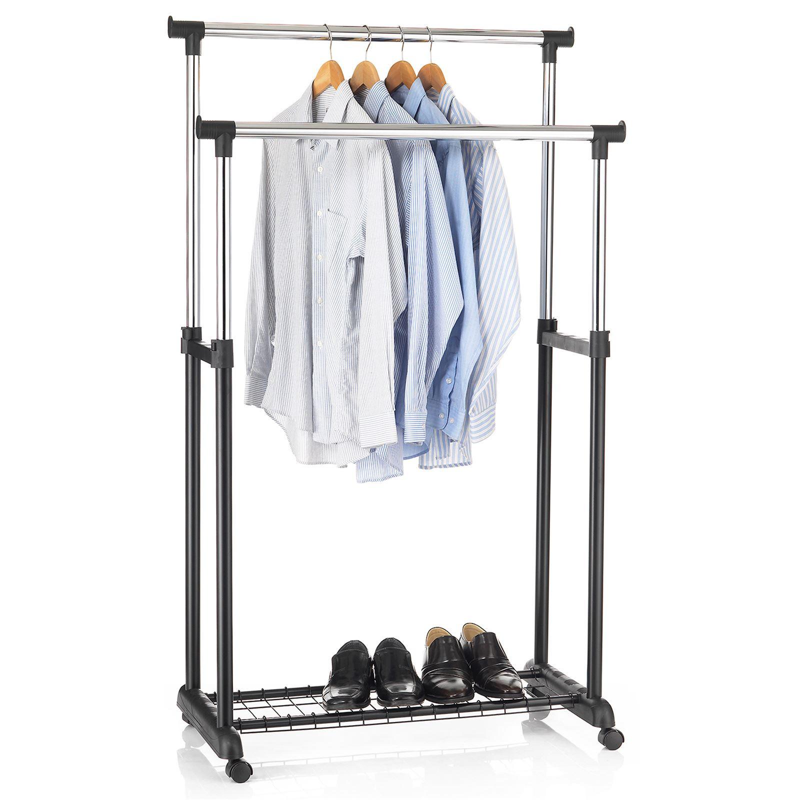 GARDEROBENWAGEN GROSSO schwarz - Schwarz, Metall (83/164/44cm) - IDIMEX