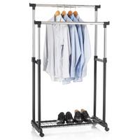 GARDEROBENWAGEN GROSSO schwarz - Schwarz, Metall (83/164/44cm) - IDIMEX