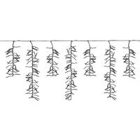 LED EISREGEN LICHTERKETTE Außen Innen Eiszapfen Weihnachtsbeleuchtung mit Timer 7m 1032 LED Warmweiß - Schwarz, Kunststoff (1200cm) - ECD-Germany
