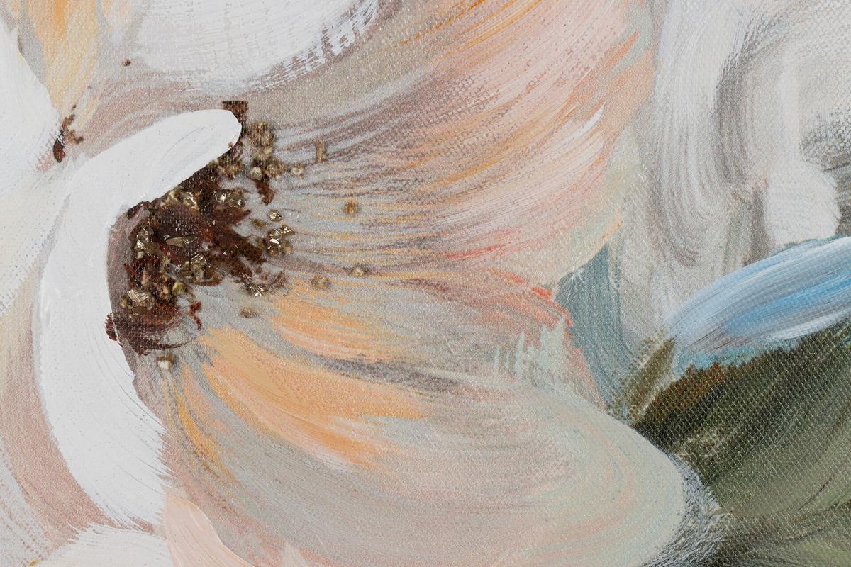 ACRYLBILD HANDGEMALT 60/60 cm - Beige/Grau, Holz/Textil (60/60cm) - KUNSTLOFT