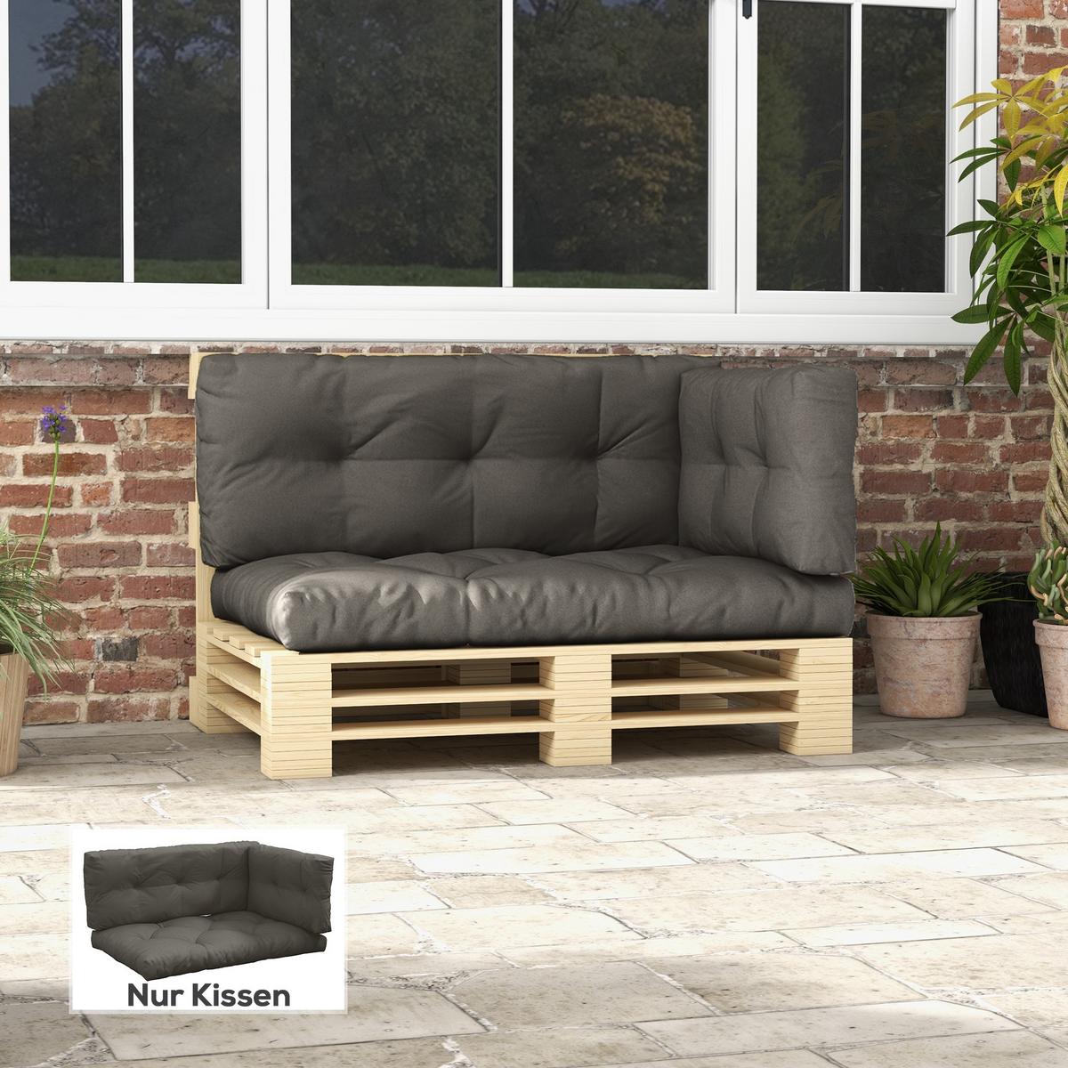 SITZKISSEN, Polyester, Dunkelgrau - Dunkelgrau, Kunststoff (80/12/120cm) - Outsunny