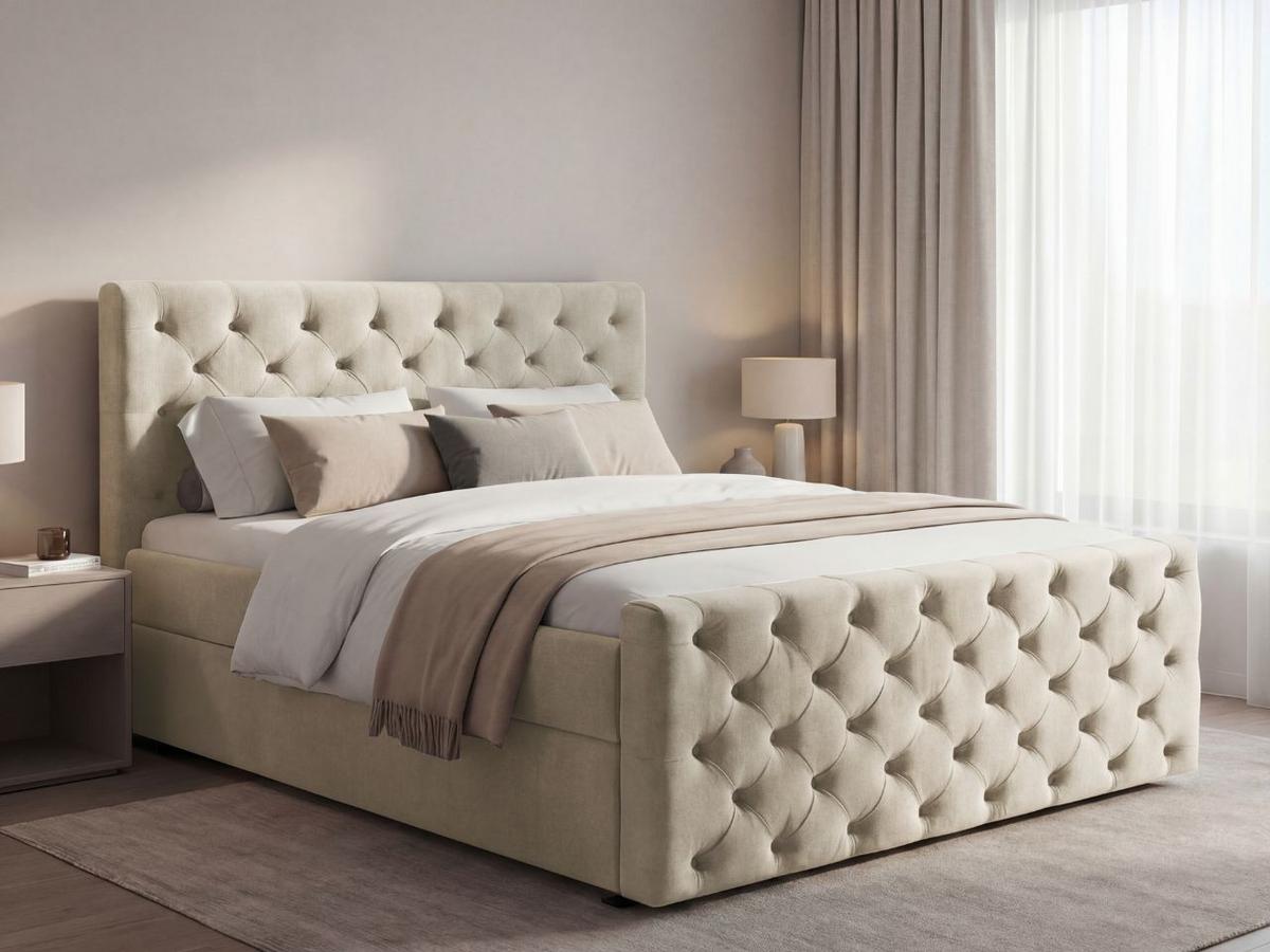 BOXBETT Montego 140x200 Creme - Creme, Holz/Textil (140/200cm) - Graingold