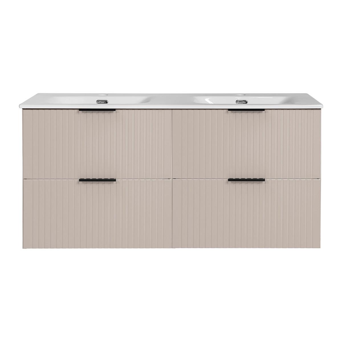 DOPPELWASCHTISCH 120.4cm Adriel Beige - Beige, Holzwerkstoff (120.4/57/46cm) - Petits-meubles