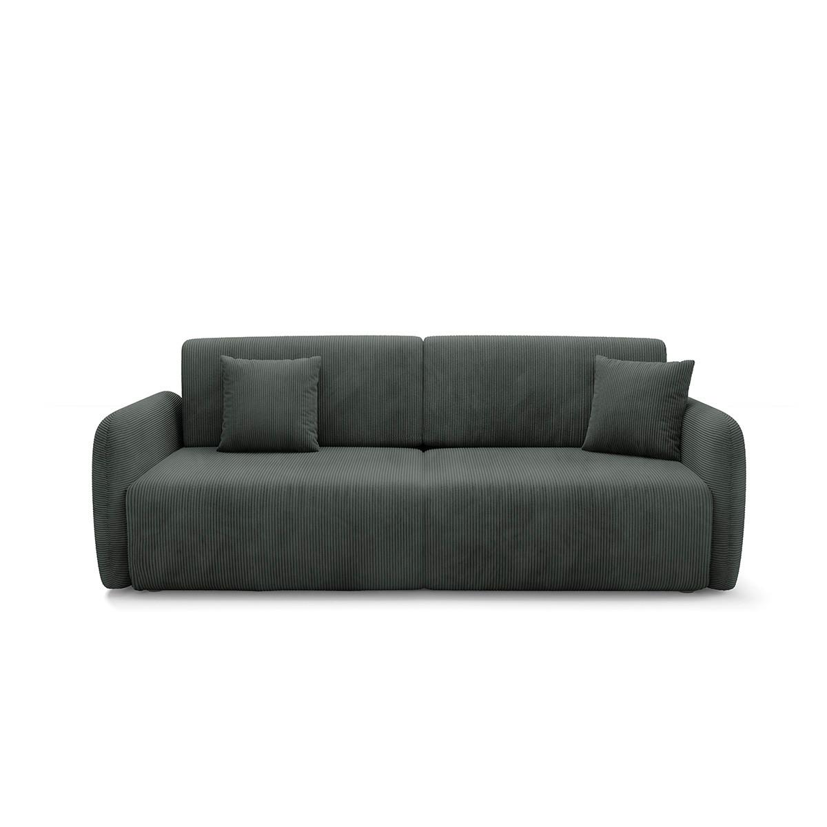 SOFA Dora 3 Sitzplätze Dunkelgrau - Grau, Holz (233/92/110cm) - Petits-meubles