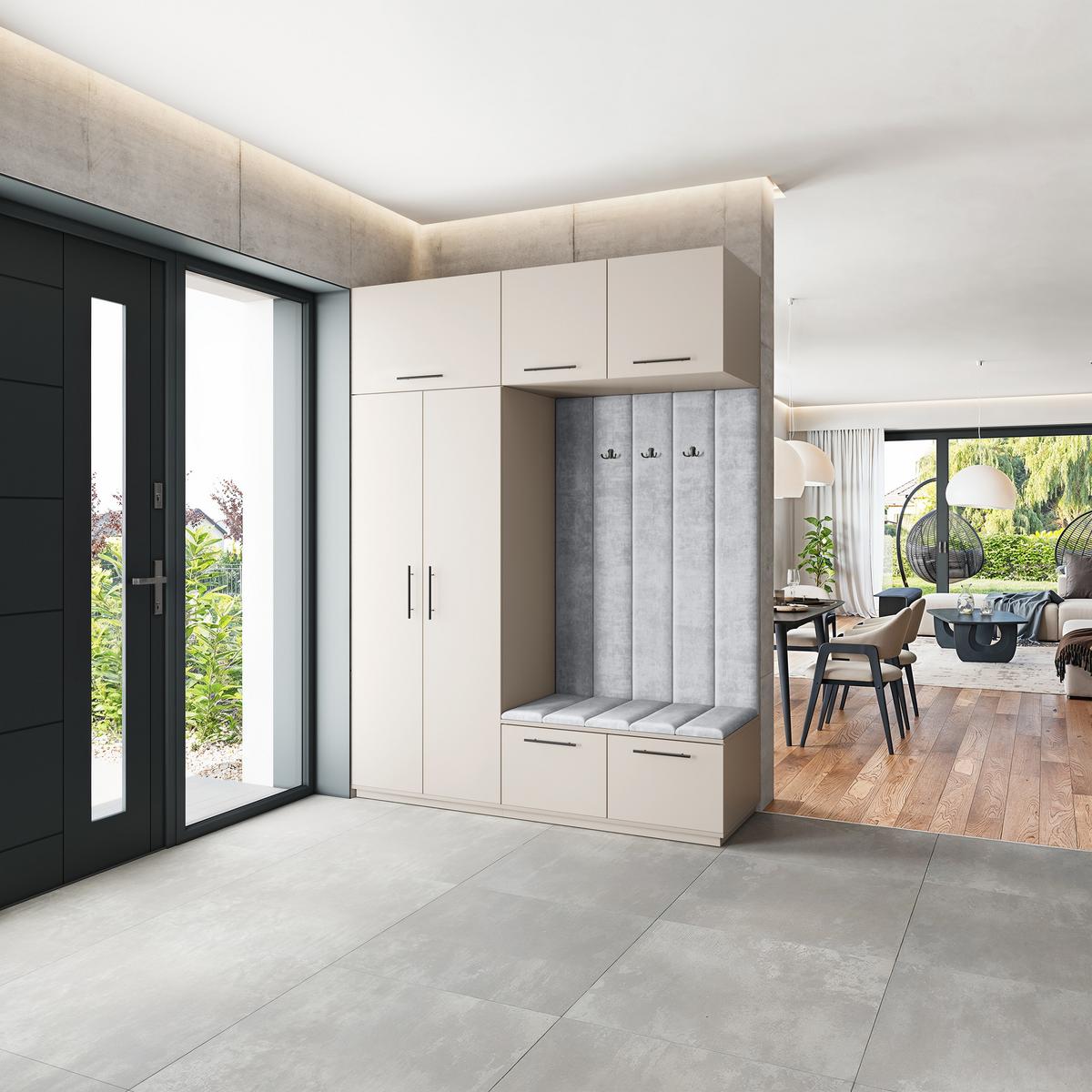 GARDEROBENSCHRANK REMA 180/240/60 cm Modern Kaschmir - Kaschmir/Hellgrau, Holzwerkstoff (180/240/60cm) - MASSENO