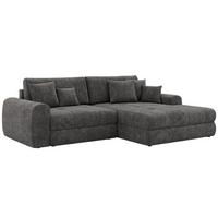 ECKSOFA ARELIA L - Dunkelgrau Schenille grob gewebt - Links Seite - Dunkelgrau/Schwarz, Kunststoff/Textil (292/205cm) - MKS
