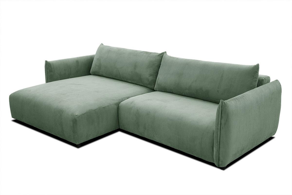 ECKSOFA TAUER 5-Sitzer, mintgrün - Schwarz/Mintgrün, Holzwerkstoff/Kunststoff (174/292cm) - Wozimo