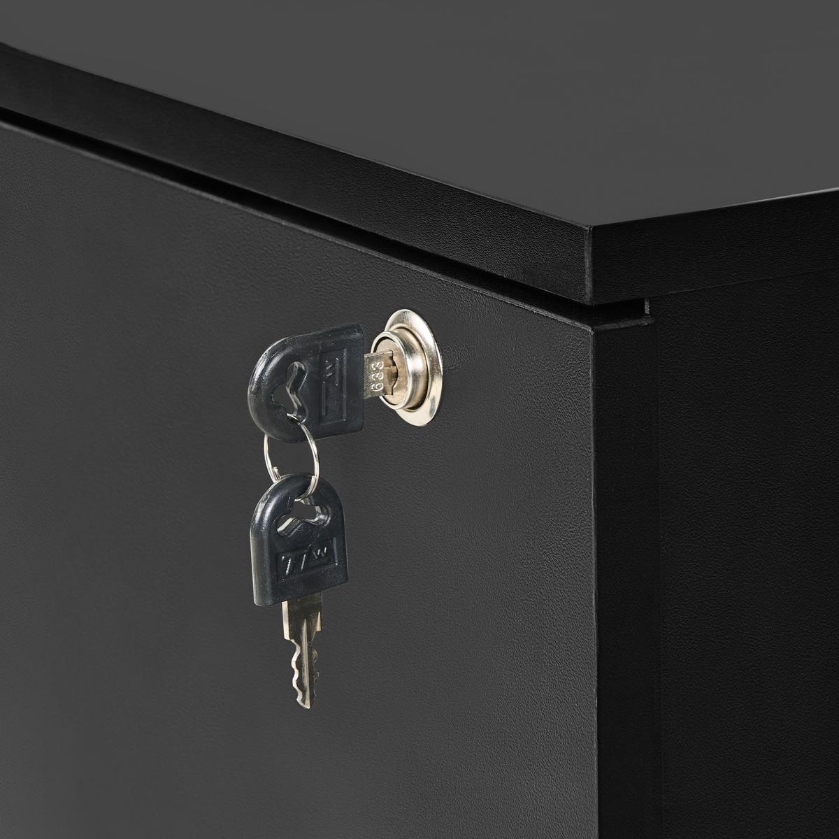 BÜROSCHRANK Schwarz Johnson - Schwarz, Holzwerkstoff (40/62/40cm) - Beliani