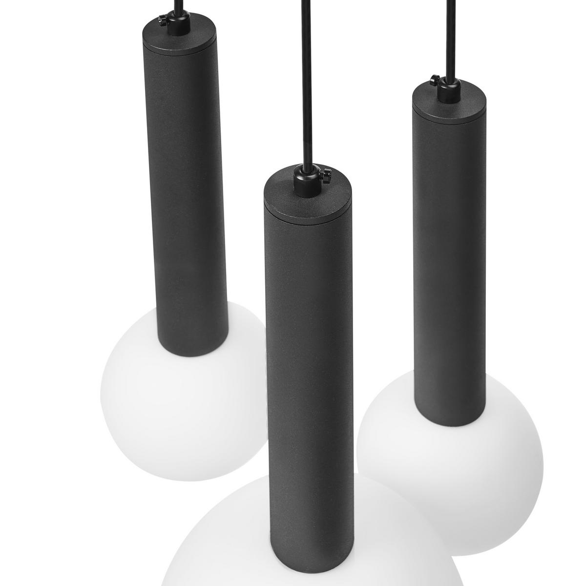 HÄNGELEUCHTE Schwarz Boues - Schwarz/Weiß, Metall (20/30/183cm) - Beliani