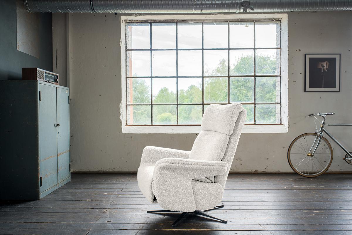 RELAXSESSEL NAMA Hellgrau Webstoff Relaxfunktion - Hellgrau/Schwarz, Textil/Metall (78/111/86cm) - KAWOLA