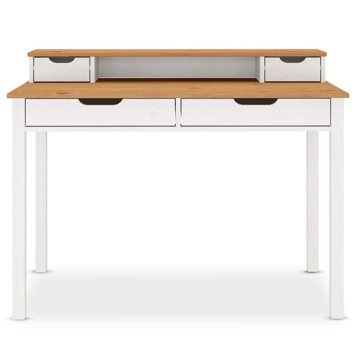 SCHREIBTISCH RAUL Eiche/weiß - Eichefarben/Weiß, Holz (54/114/87cm) - IDIMEX