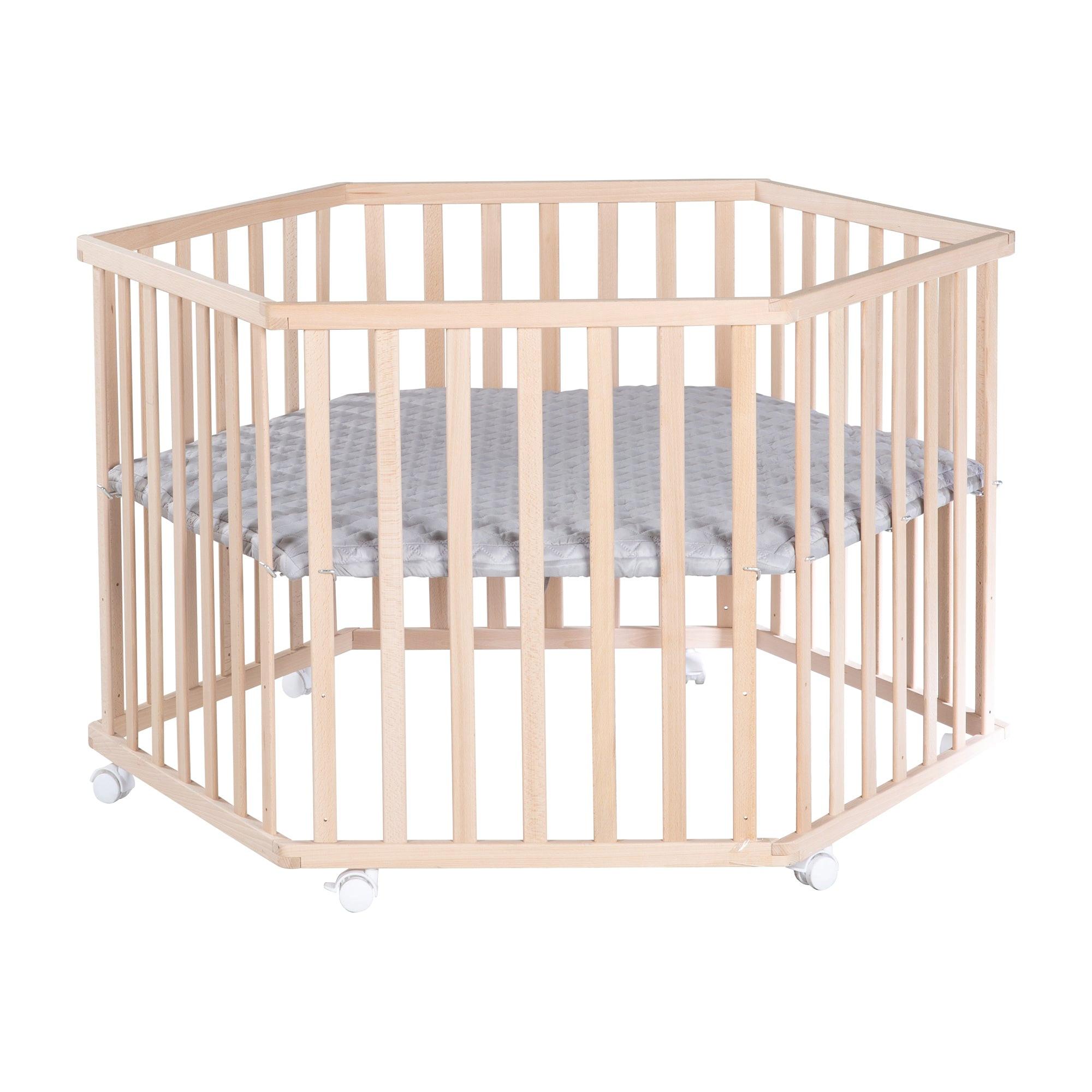 LAUFGITTER 6-eckig roba Style grau - Naturfarben, Holzwerkstoff (118.5/72.5/103.5cm) - Roba
