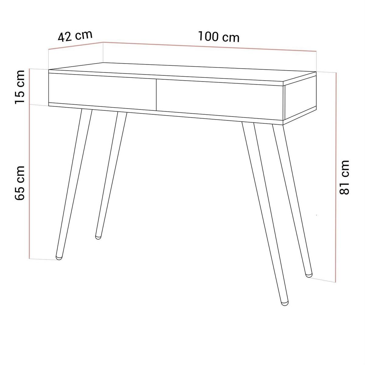 KONSOLE SIENNA KASCHMIR auf schrägen goldenen Beinen PUSH OPEN - Kaschmir, Holzwerkstoff (100/81/42cm) - Lookway