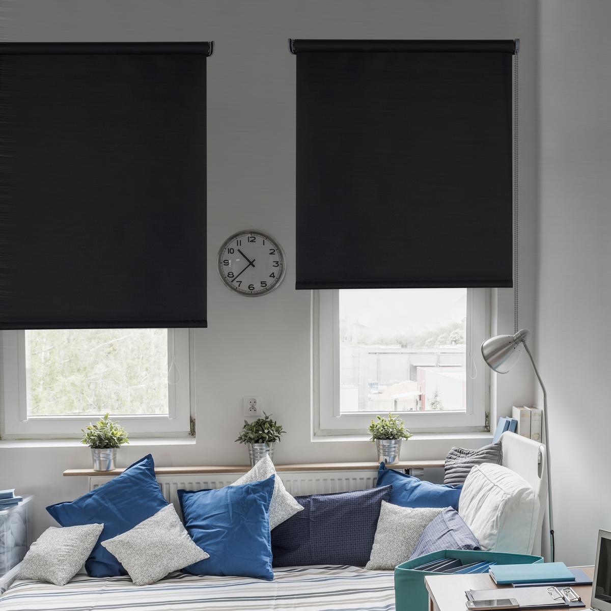 VERDUNKELUNGSROLLO Schwarz, 100x180 cm - Schwarz, Kunststoff (100/180cm) - STORESDECO