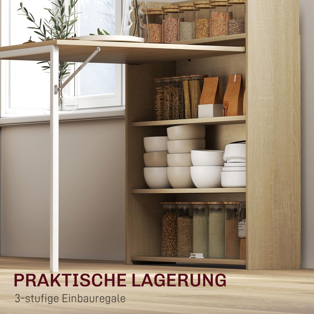 ESSTISCH MDF Stahl Eiche - Eichefarben, Holzwerkstoff (91/78.5/93cm) - HOMCOM