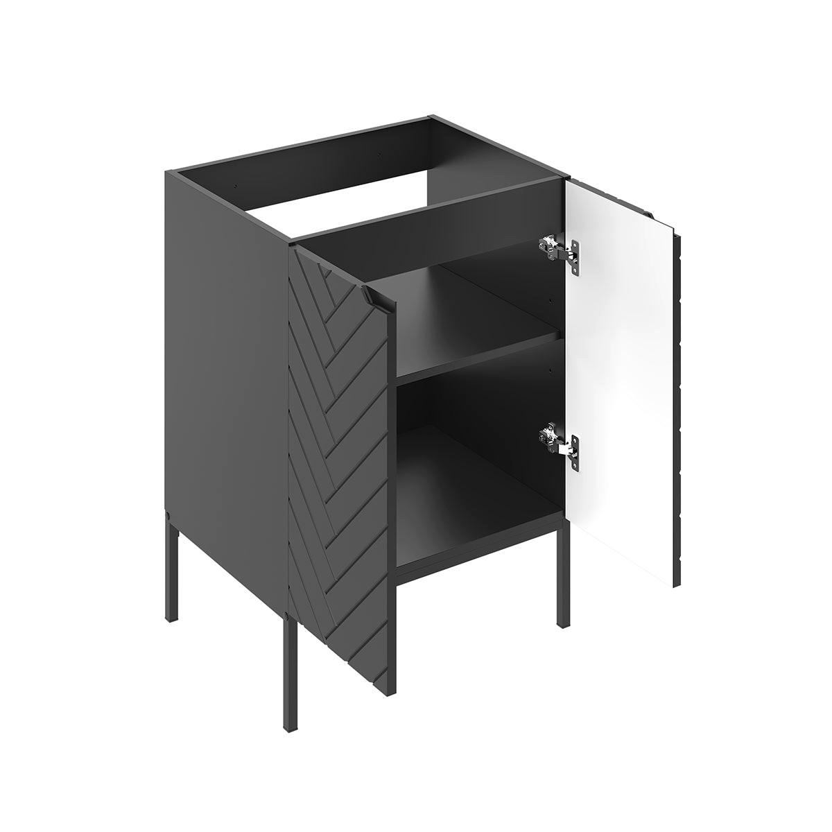 WASCHTISCHUNTERSCHRANK 60cm Daria Schwarz - Schwarz, Holzwerkstoff (60/82/45.8cm) - Petits-meubles