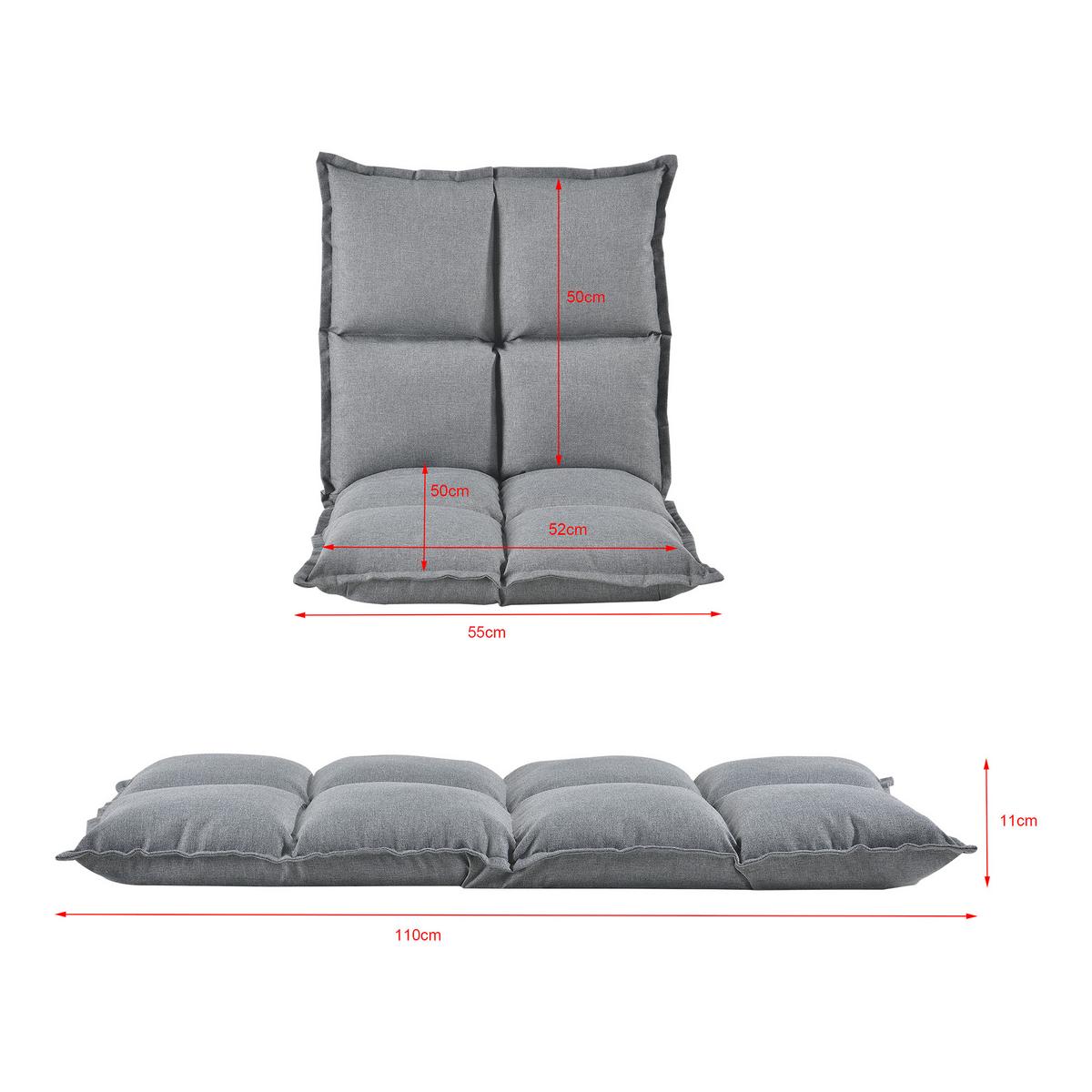 BODENSTUHL-SET 2 TLG. Deinze - Hellgrau, Textil (110/11/55cm) - [en.casa]