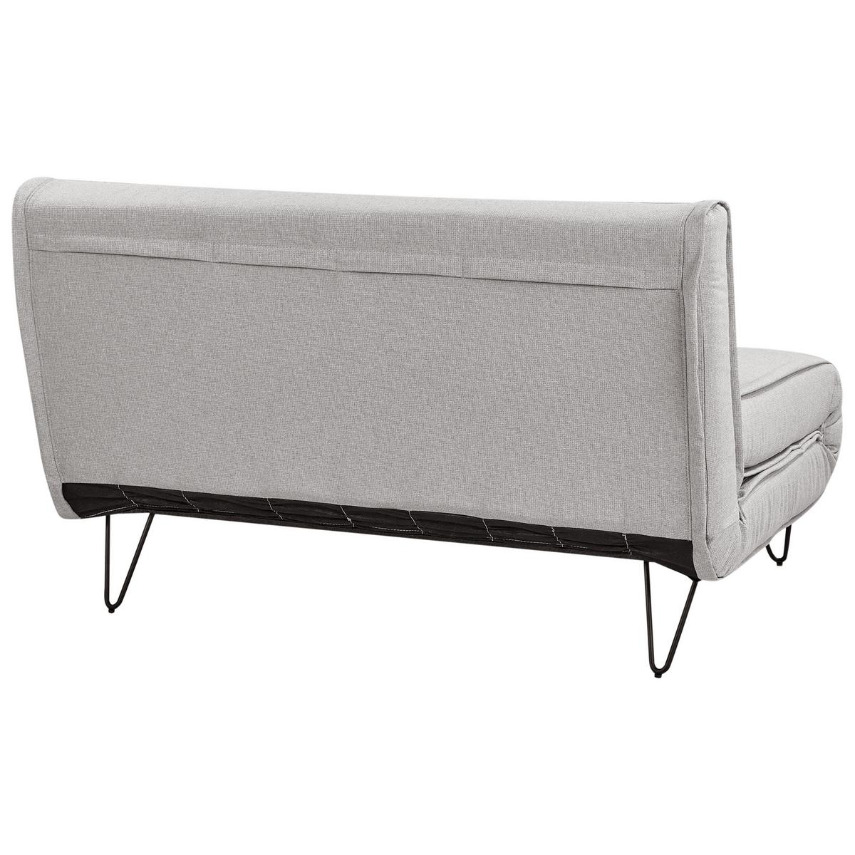 2-SITZER-SCHLAFSOFA hellgrau/schwarz Vestfold - Schwarz/Grau, Textil (130/81/78cm) - Beliani