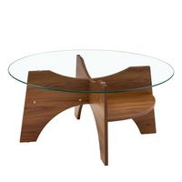 COUCHTISCH glas nussbaum optik stabiles design - Walnussfarben, Holzwerkstoff (80/80/36cm) - Urban Meuble