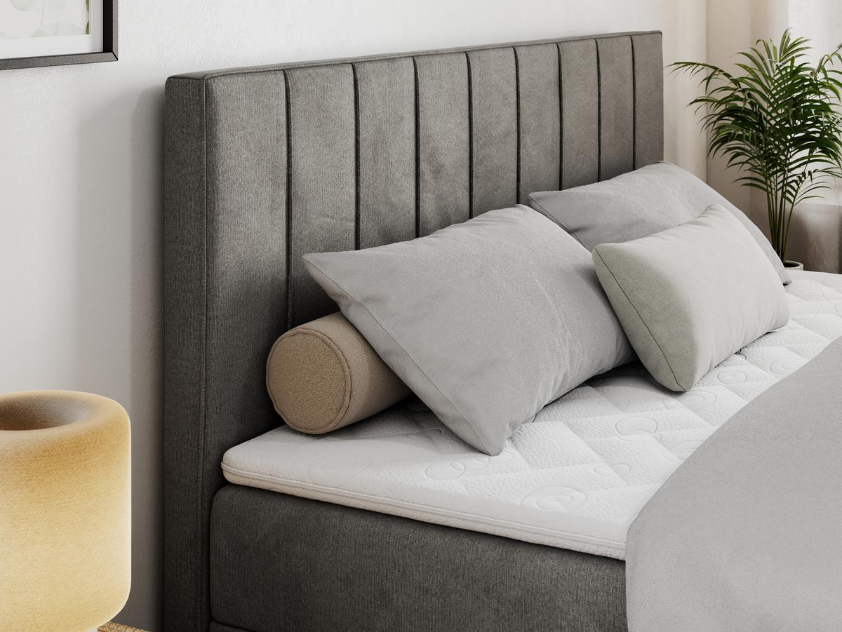 BOXBETT ALLY 160/200 Dunkelgrau Velvet - H3 - Dunkelgrau, Holz/Textil (160/200cm) - MKS