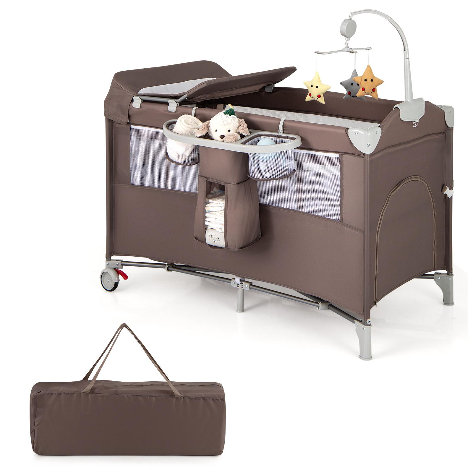 BEISTELLBETT Braun - Braun, Textil - COSTWAY