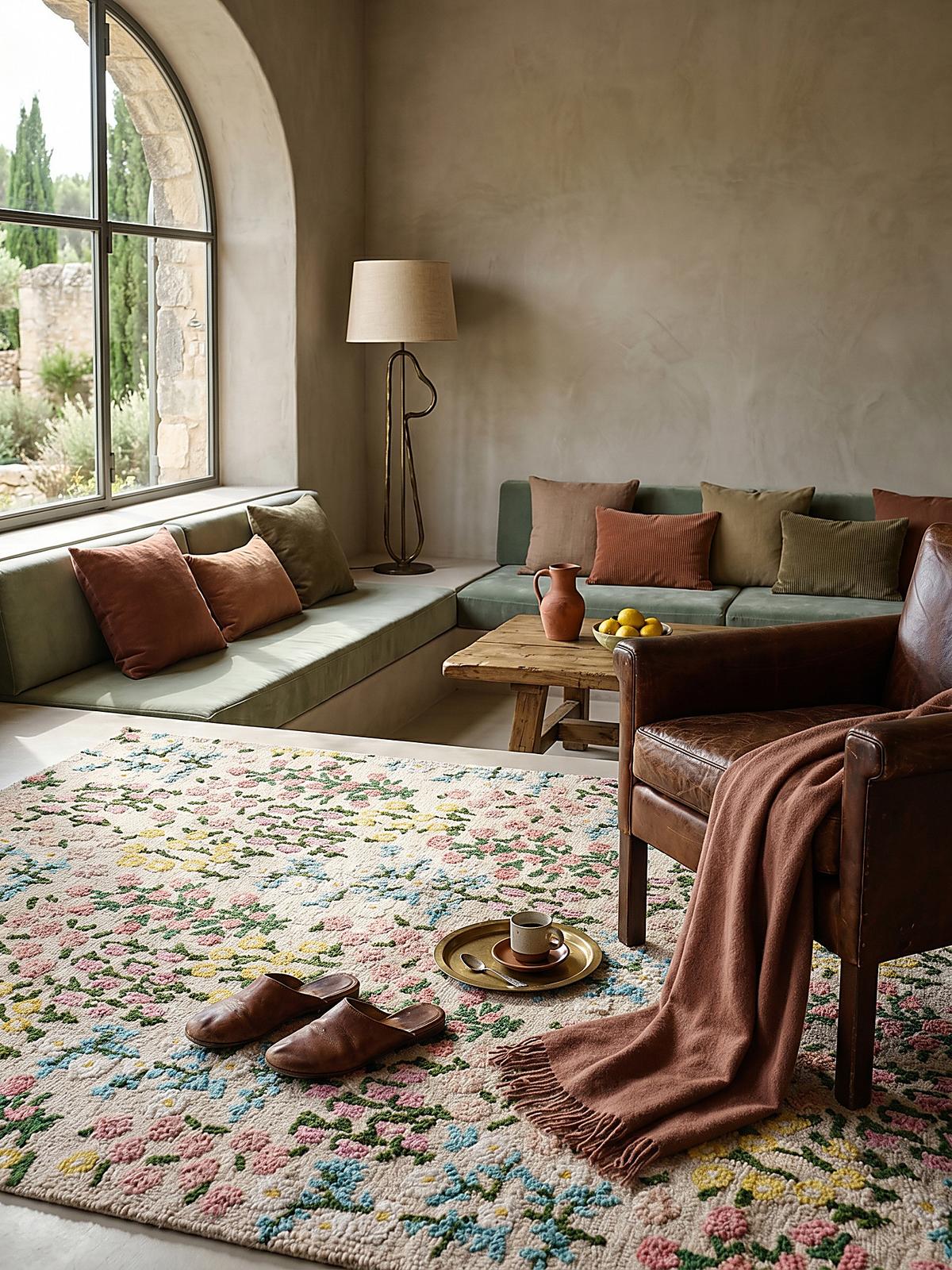WOLLTEPPICH VALE, floral, Rosa-Bunt, 120 x 170 cm - Beige, Textil (170/120cm) - KADIMA DESIGN