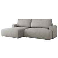 ECKSCHLAFSOFA TONO L Hellgrau Struktur - links - Hellgrau/Schwarz, Kunststoff/Textil (260/150cm) - MKS