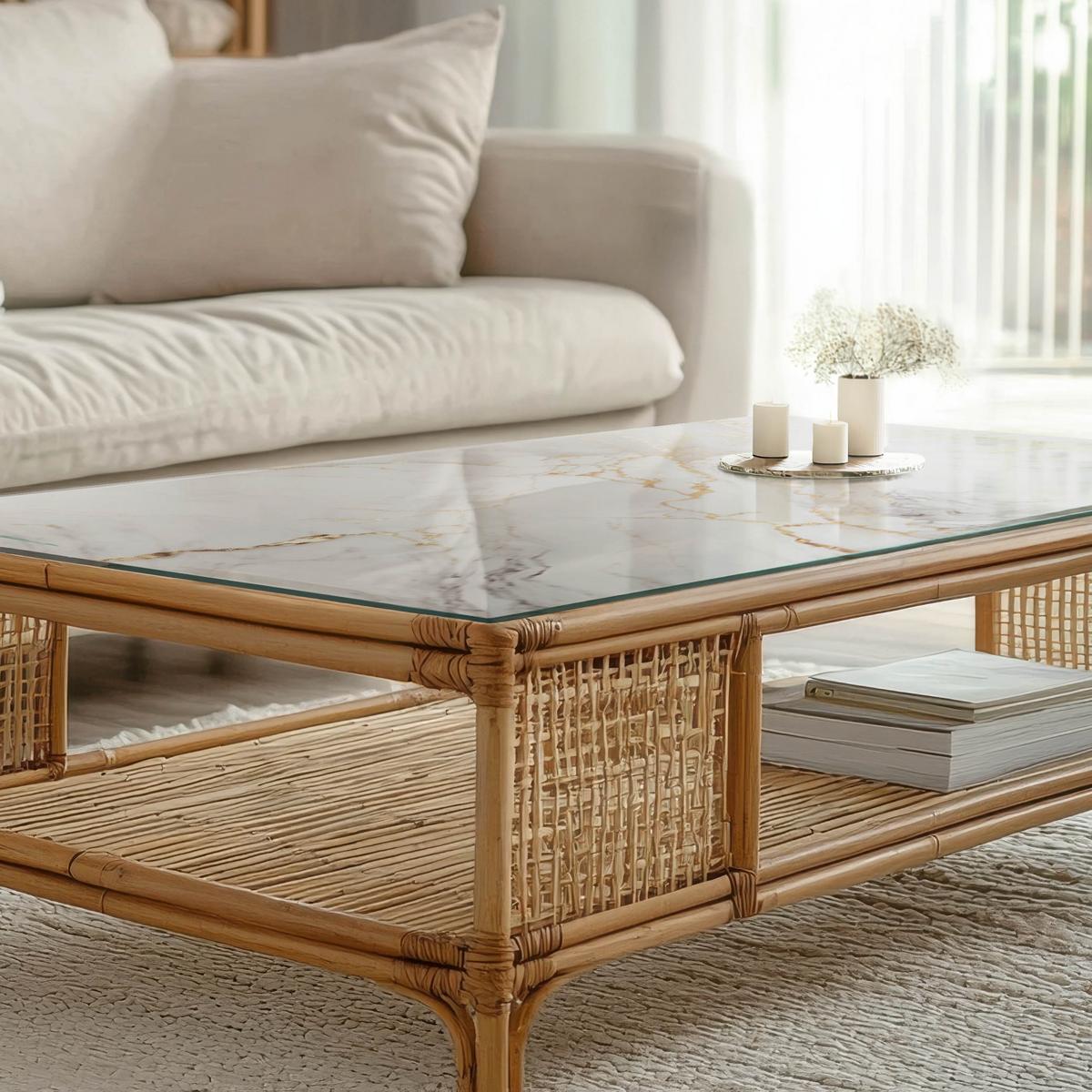 TISCHPLATTE 100x70 cm Eleganter Marmor mit Adern - Weiß, Glas (0.4/100/70cm) - TULUP
