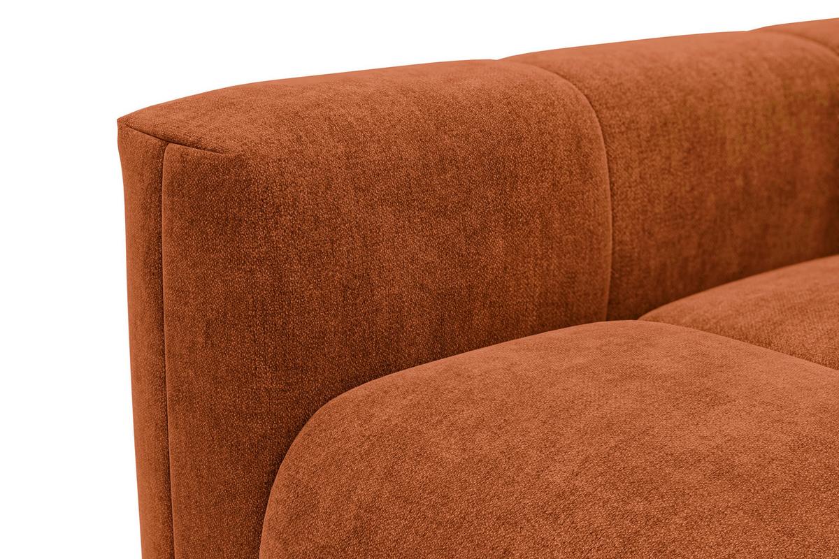 SOFA VERONA 3-Sitzer, Orange - Schwarz/Orange, Holz/Textil (224/83/110cm) - Courtois Laville