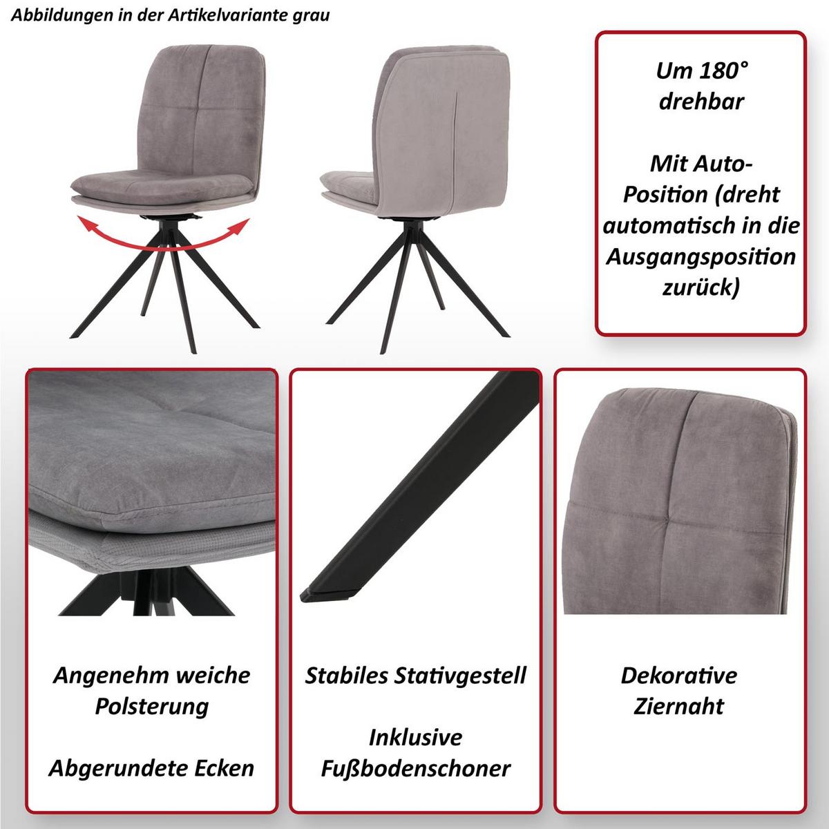 ESSZIMMERSTUHL Grün 6er-Set - Grün, Textil (47/90/56cm) - MCW